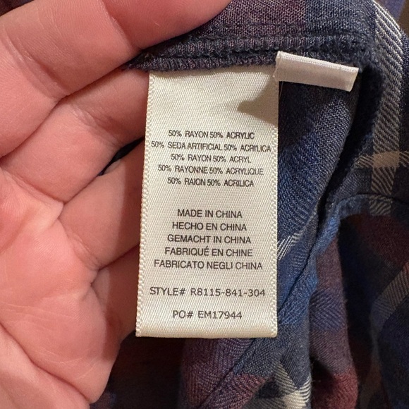 Anthropologie Cloth & Stone Plaid Ruffled Shirtdress Size Small - Picture 6 of 6